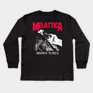 M e l a t t i c A - Poser Band Tee Funny Parody Metal Rock Music Kids Long Sleeve T-Shirt